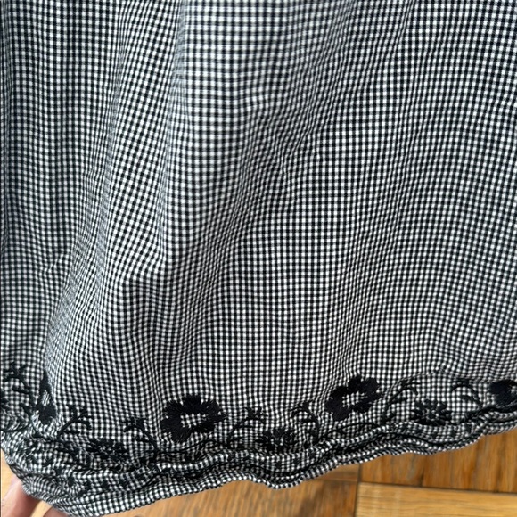 Gingham Off-Shoulder Dress with Floral Detail - Picture 3 of 4